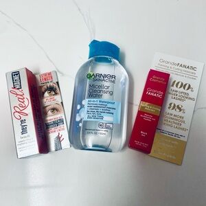 Set of 3 Mascara Bundle & Makeup Remover | They’re Real Mascara | Grande Mascara